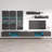 126" Modern Floating Wall Mounted Entertainment Center with 16-Color LED Lighting, High Gloss Finish-510052065