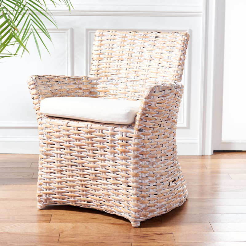 Chaise avec accoudoirs en rotin Chorio