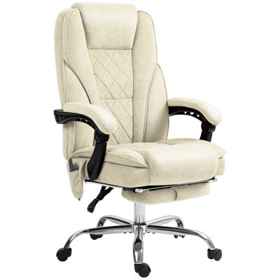 Massage Office Chair With Foot Rest, Executive Office Chair With 6 Vibration Point And Heat, Reclining Computer Chair, Swivel Desk Chair, Adjustable H