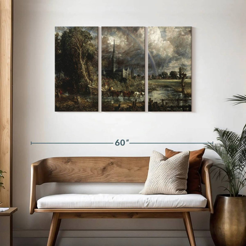 Salisbury Cathedral From Meadows, 28" H x 45" W