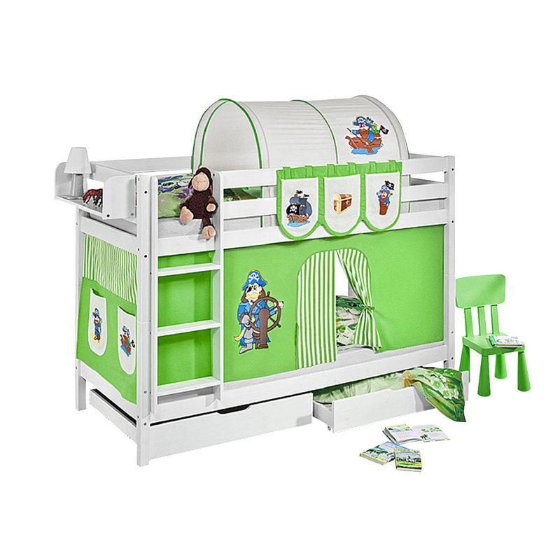 Jelle Bunk Bed, Single (3'), Green/Beige