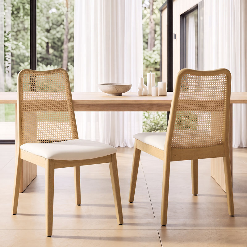 48cm H Upholstered Side Chair, PU Leather-White, 2