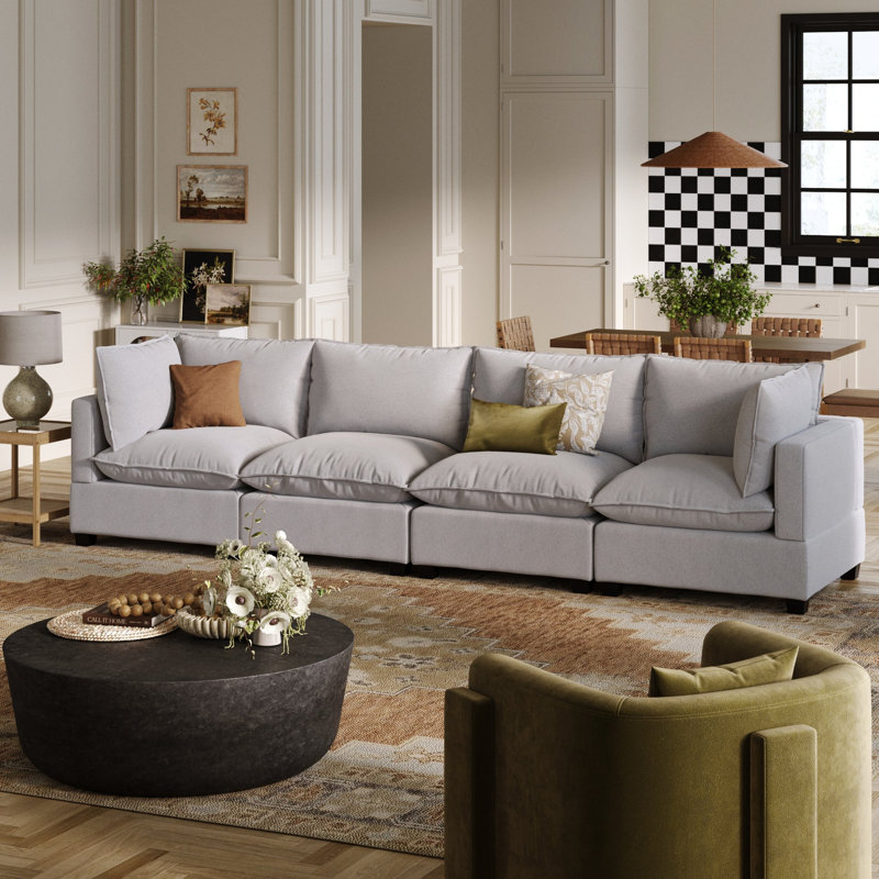 Canapé nuage moderne en tissu doux Somerdale, Beige