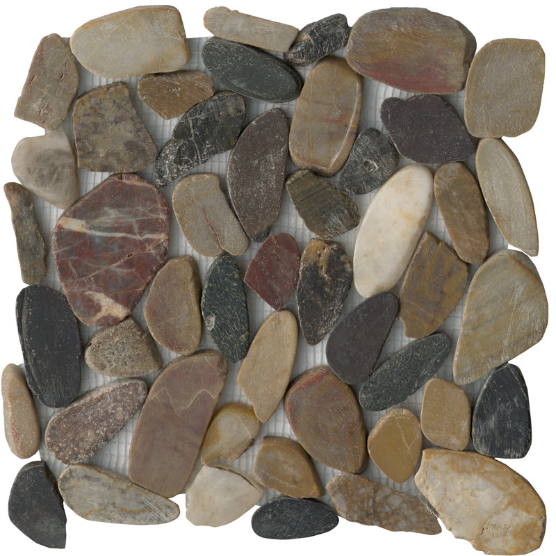 Rivera Pebbles™ Sized Natural Stone Pebble Tile, Dove