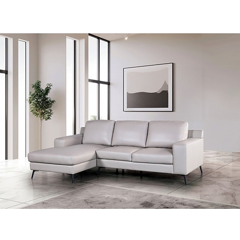Canapé modulaire Jameisen, Light Grey Leather Match, Left Hand Facing
