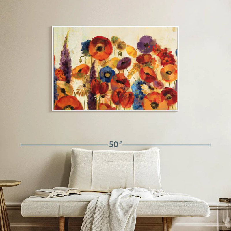 Jardin joyeux, Cadre flottant blanc, 40 po x 27 po