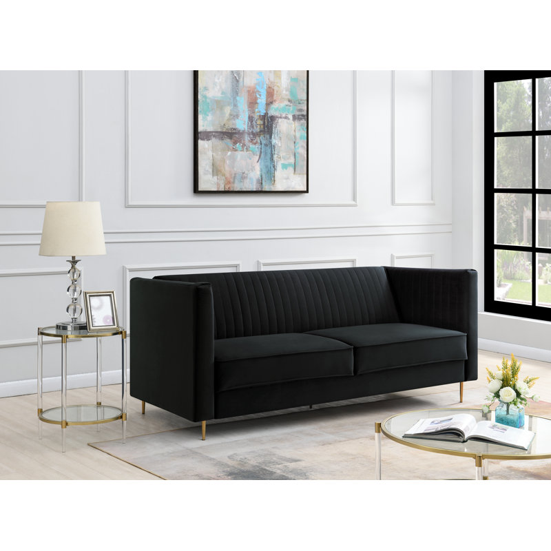Augie 3 Seater Sofa Bed, Black