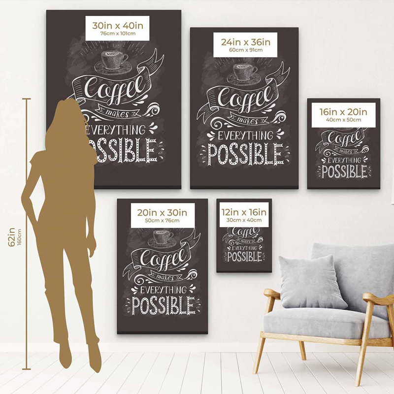 Art textuel sur toile, "Arishka", H 16 po x l 12 po, Cadre noir