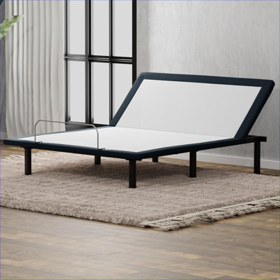 Base de lit réglable pour grand lit, pour la chambre à coucher, fabrication en métal gris doux avec articulation de la tête réglable