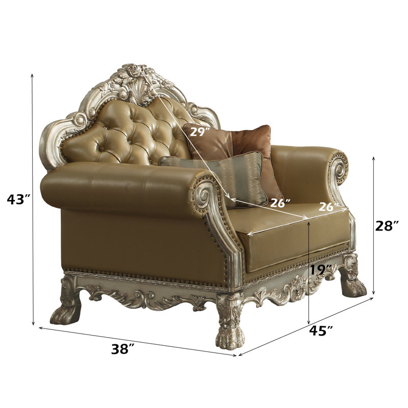 Anastazia Tufted Armchair in Bone/Gold