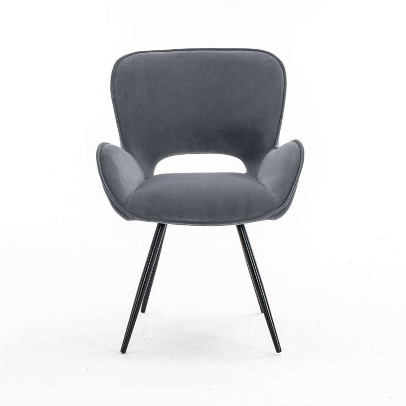 Aryaveer Low Back Armchair, Set Of 4, Grey