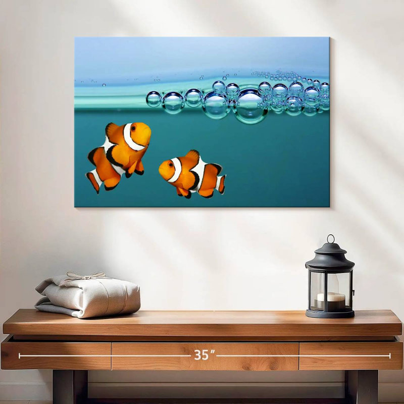 Brampt Clownfish Blowing Bubbles, 16" H x 24" W
