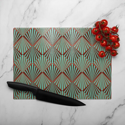 Geometric Rays Glass Chopping Board