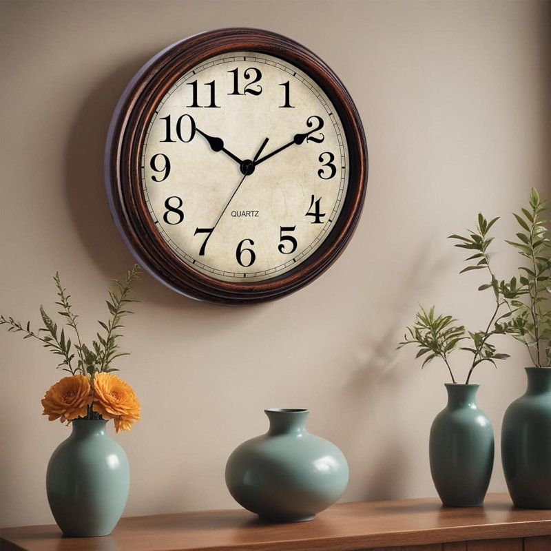 Wall Clock Silent Non Ticking Classic Battery Operated Clocks, Decorative For Living Room, Bedrooms, Bathroom, Kitchen Office
