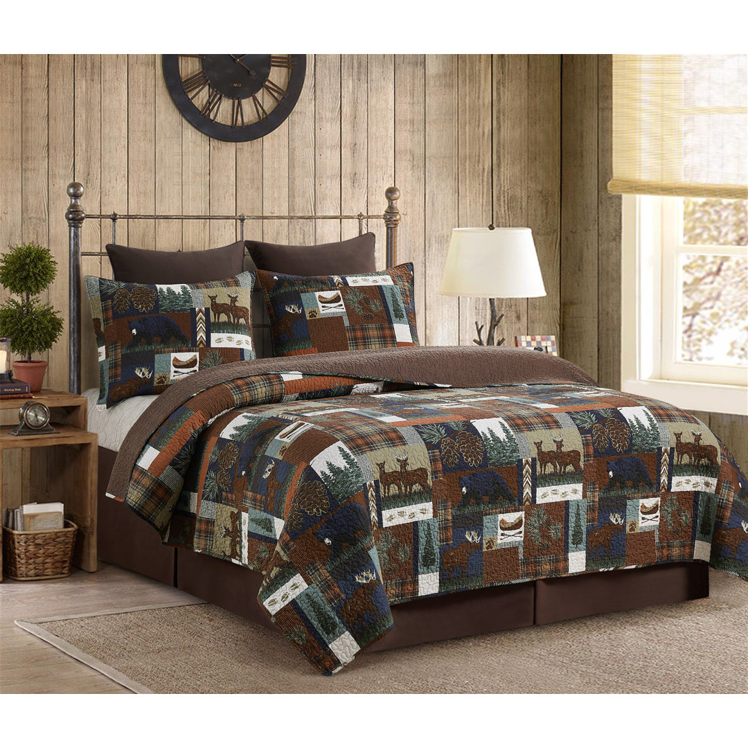 Rutherford Breeze 2 Piece Quilt Set Cotton Reversible Lightweight Bedspread Coverlet C&F Home 