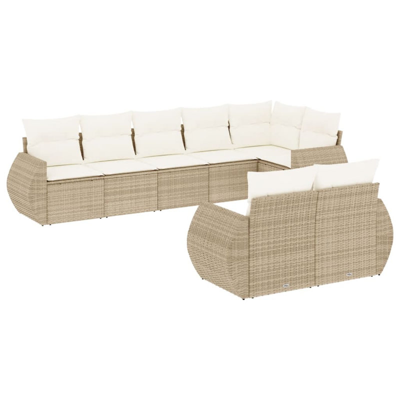  Garden Sofa Set Beige, Cream White, Cream White, Beige