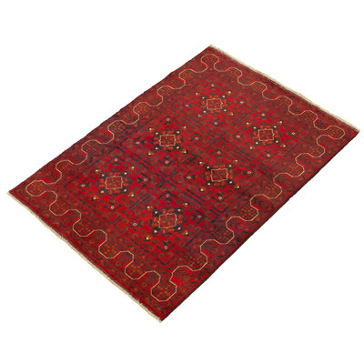 Bonchea One-of-a-Kind 3'11" X 5'4" New Age Wool Area Rug in Red
