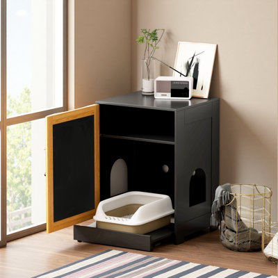 Cat Litter Box Enclosure, Hidden Cat Washroom, Kitty End Table, Litter Cabinet With Sisal Door