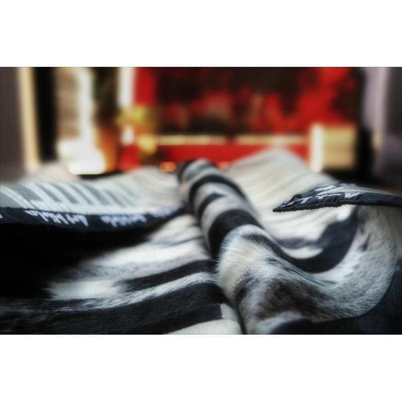 Cojonudo Cowhide Abstract Area Rug, Rectangle 2' x 3'