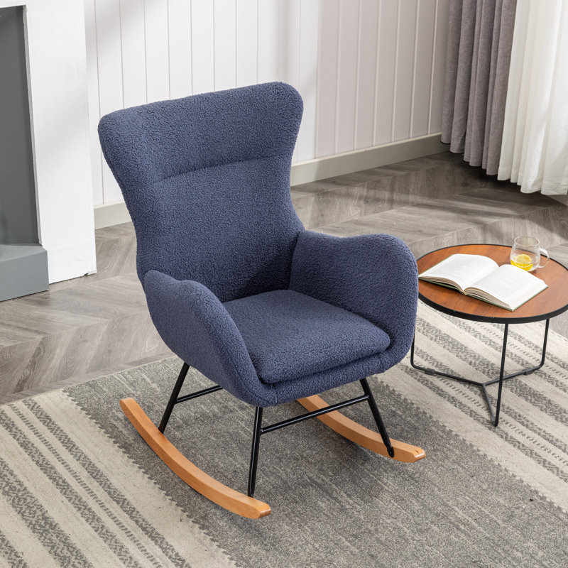 Chaise berçante en métal, Bleu marine