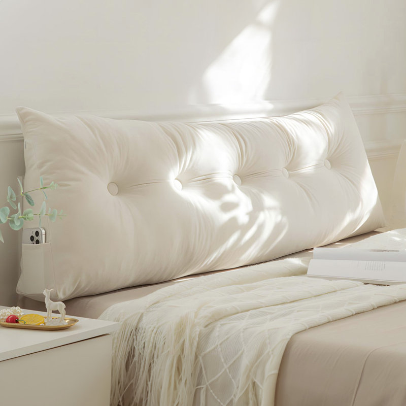  Polyester Headboard Back Support Throw Pillow, 15.7"H x 59"W, White