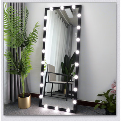 Hollywood Style Full Length Vanity Mirror With LED Lights For Bedroom And Hotel, Wall Mountable, Large Floor Dressing Mirror