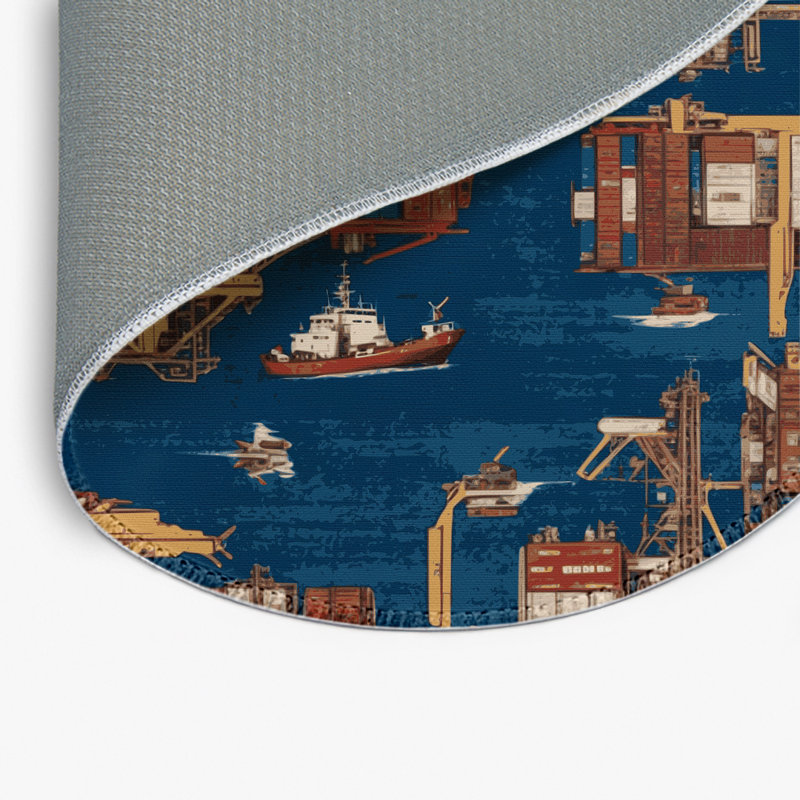 Tapis intérieur et extérieur gris Transport, Rond 5 pi