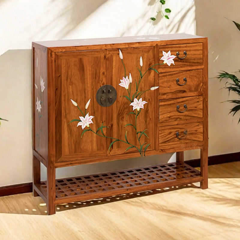 Armoire à chaussures moderne en bois massif de 25 paires