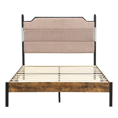Modern Style Bed Frame, No Box Spring Needed