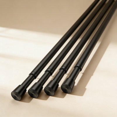 Adjustable Spring Tension Curtain Rods No Drill Needed Expandable Shower Rod For Window Drapes Sturdy Anti-Slip Design
