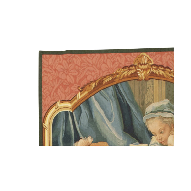 Hand-Knotted High-Quality Pink, Beige, and Blue Area Rug