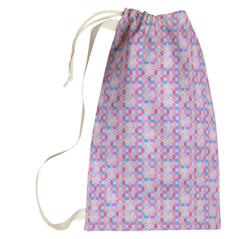 Sac à linge coloré pastel, Petit (H 64 po x l 20 po x P 1,5 po), Rose / Bleu