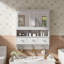 Armoire de rangement murale à miroir avec tablette ouverte et 3 tiroirs-1686424040