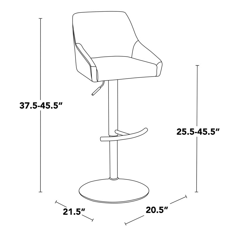 Tabouret de bar réglable avec pivot