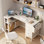 Cheshire Built-in Outlets L-Shaped Computer Desk with Drawers & Storage Shelves