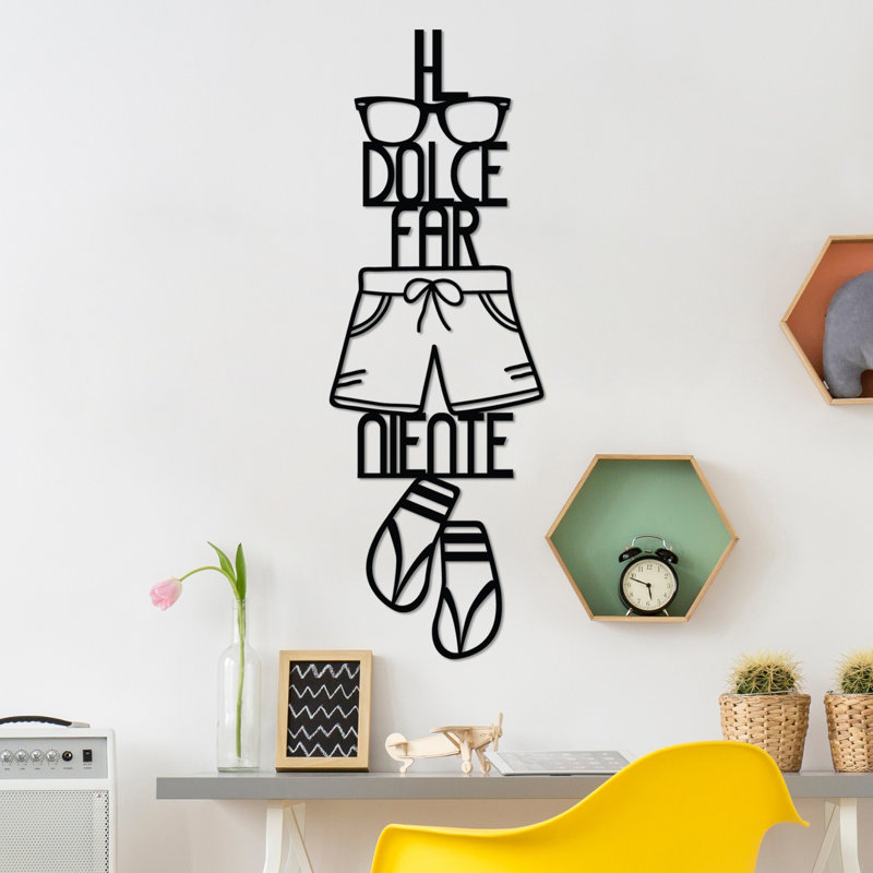 Decorative Metal Wall Accessory, Black, 11.8 x 33.5 inches | 100% Metal, Thickness: 0.06 inches | Lightweight at 1.1 lbs | Perfect for Home Decor, Modern Aesthetic, and Stylish Wall Display