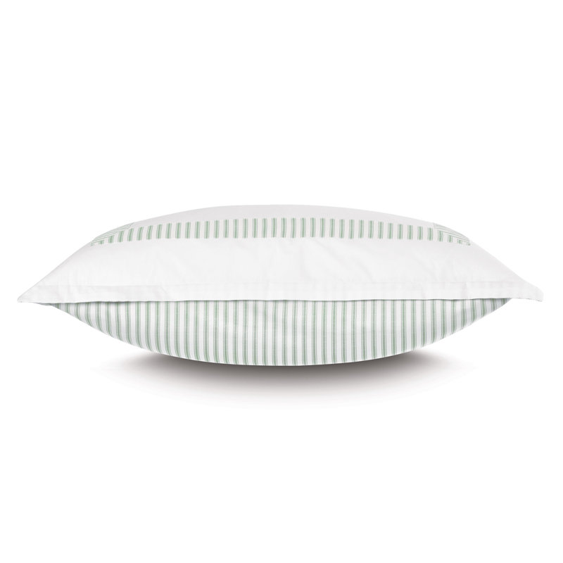 Blass Ticking Cotton Striped Sham by Alexa Hampton, Leaf, Euro