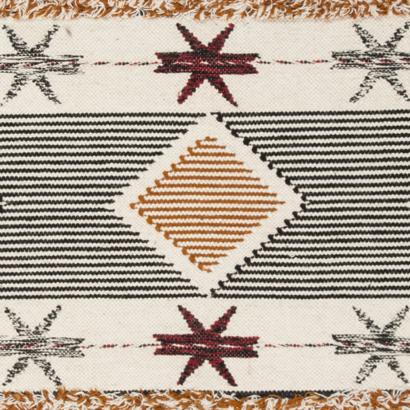 Bakerhill Hand Knotted Wool/Cotton Southwestern Rug in Ivory/Gray, Rectangle 5' x 8'