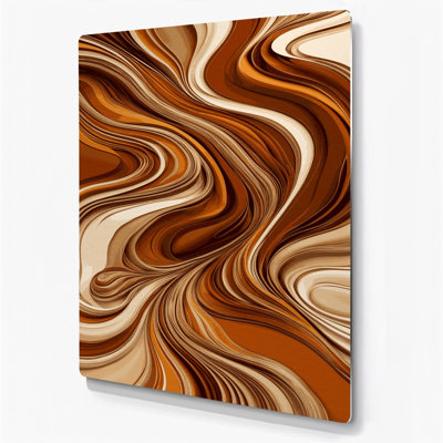 Abstraction numérique 11, art mural en métal brun