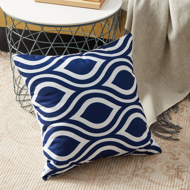 Housse de coussin carré, 18 po x 18 po, Bleu marine