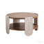 Carved Wooden Coffee Table - Retro End Table, 2-Layer Storage - Palace Style