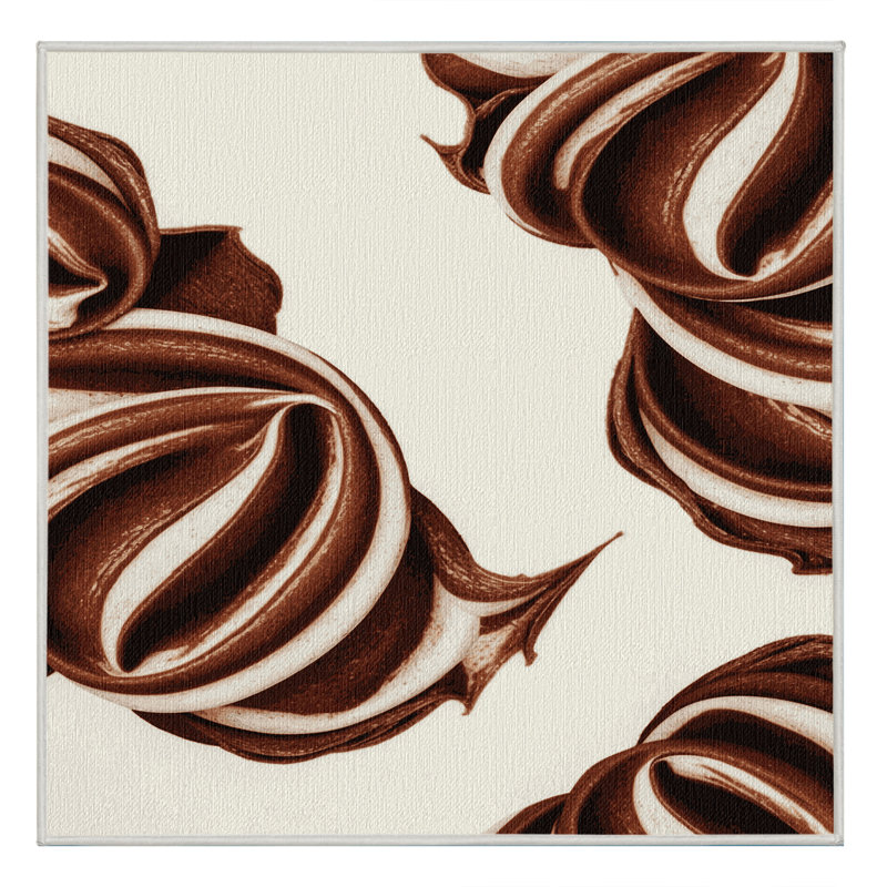 Washable Mousse Desserts Area Rug, Square 4'
