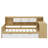 Wooden L-Shape Daybed With Seven Storage Cabinets And Two Storage Drawers, Multi-Functional Bed With Study Desk And Built-In Bookshelf-1749765289-1749765294