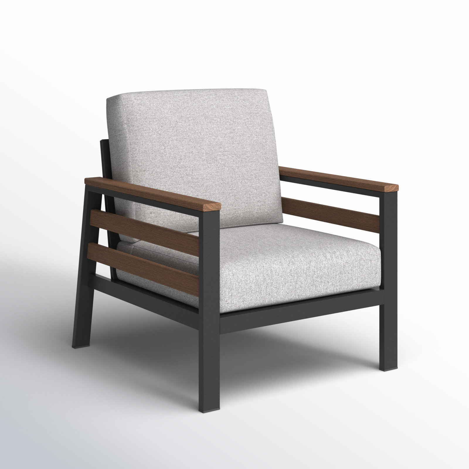 Townsend Patio Chair with Sunbrella® Cushions, Canvas Granite Sunbrella® Canvas, Brown/Dark Gray