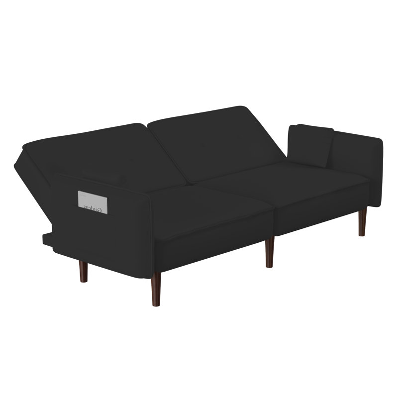 Canapé convertible Bohlman, Mélange de lin noir