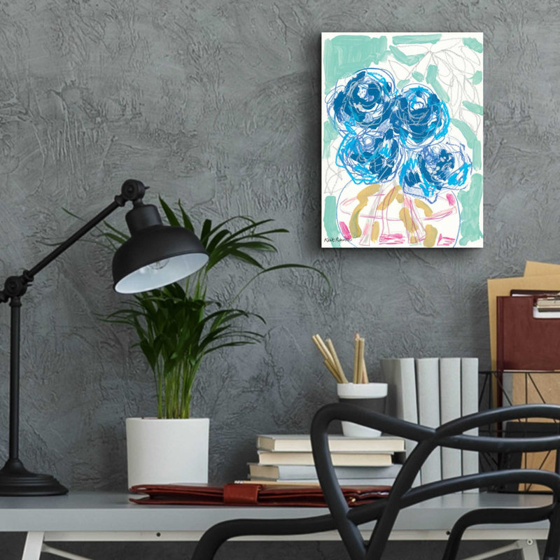 «Table de chevet Blooms in Water» par Kait Roberts, art mural en verre acrylique, H 16 po x l 12 po x P 0,13 po