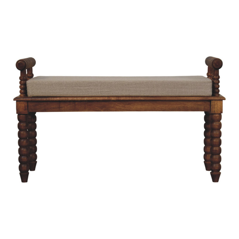 Linen Blend Upholstered Bench