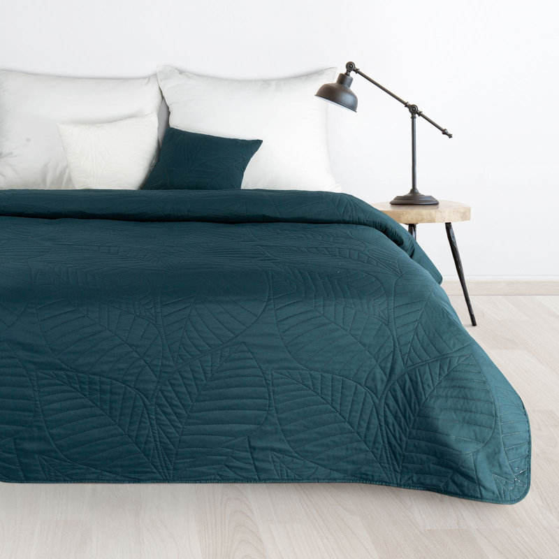 Renken Geometric Shapes Bedspread, W170 x L210cm, Dark Turquoise