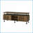 TV Stand, Rustic Oak &amp; Black – Fits 60"" TV, Storage &amp; Cord Management | Oak | Metal,Synthetic Wood