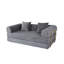 Lit convertible de 21 pouces, canapé sans os de 75 pouces, mousse à mémoire de forme, 2 oreillers, salon, gris cendré, microfibre, convertible 3 places compressé avec mousse et fausse fourrure, pour espaces polyvalents, tissu gris cendré.